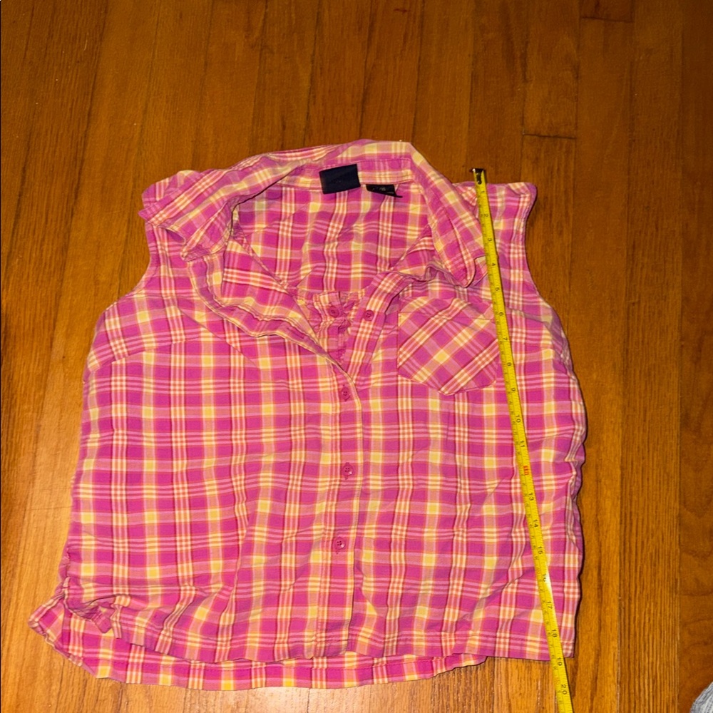 Super Cute Y2K Route 66 Plaid Scrunch Top and Tank Combo XL